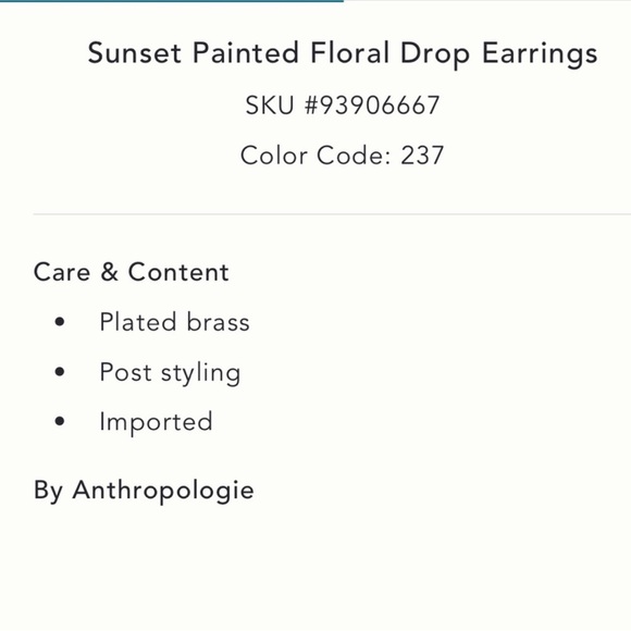 NWT sunset painted Floral Earrings - Picture 4 of 4